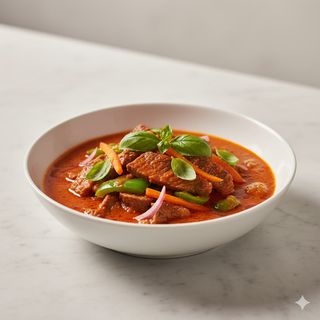 Manzo al curry rosso