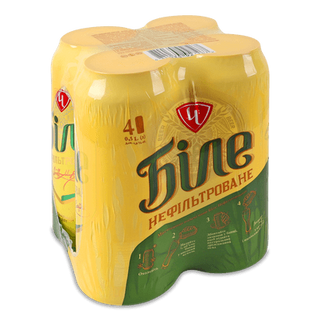 Пиво Чернігівське Біле нефільтроване з/б (4*0,5л)