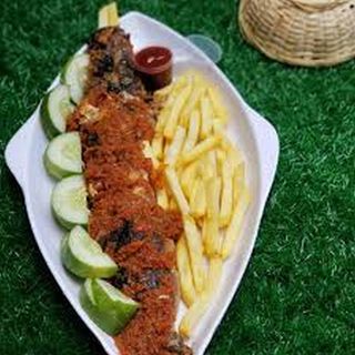 Fish, Chips or Plantain & Coleslaw