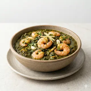 Saag Con Langostinos