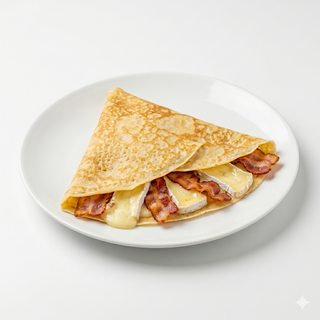 Crep con queso brie y bacon (Dalí)