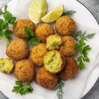 Piatto falafel con patate