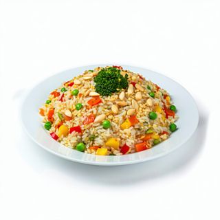 Arroz Frito Con Verduras Y Piñones