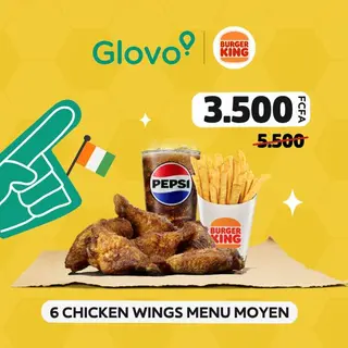 C055 - 6 Chicken Wings Menu Moyen