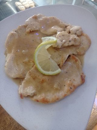 Scaloppina a limone e contorno