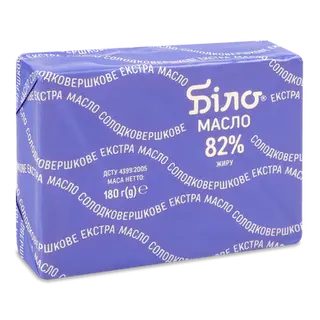 Масло солодковершкове Біло Екстра 82% (180г)