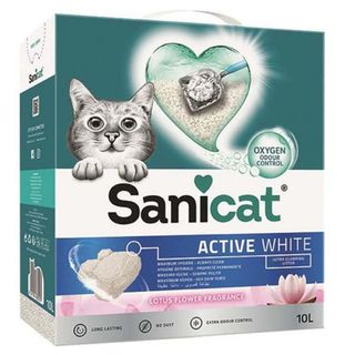 SANICAT Active White Lotus, grudajući mineralni pijesak za mačke, mirisni, 10l (KOD PSANACWLV10L31)