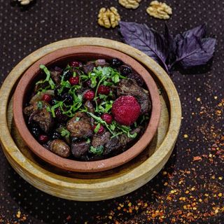 ქათმის გულღვიძლი სეზონური ხილით