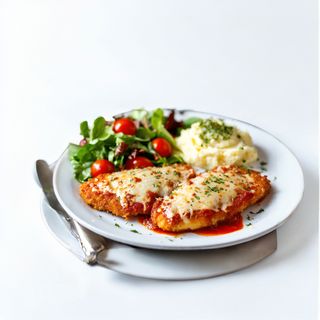 Escalope De Dinde A La Parmigiana - Servi avec deux Garnitures