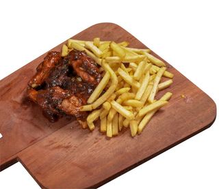 6 Pcs Of Wings And Fries