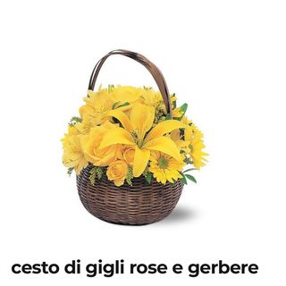 Cesto con fiori gialli 