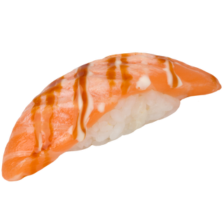 Nigiri de salmón teriyaki