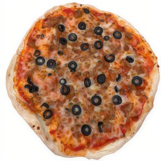 Pizza Pequeña De Atún Y Olivas Negras (24 Cm.)