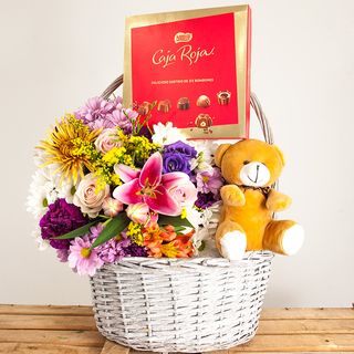 Cesta Flores De Cavia