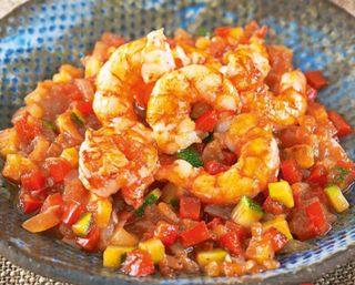 92. Gamberi piccanti con sedano e peperoni