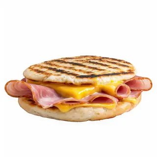 Arepa de jamón y queso amarillo