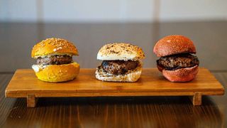 Tris sandwich con hamburger di carne