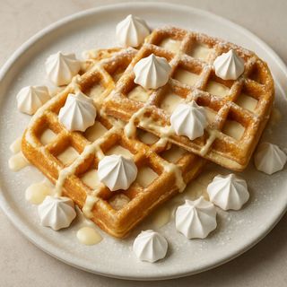 Waffle white snow - Cioko bianco, oreo, mini meringhe