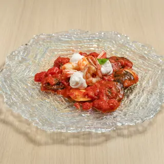 Pasta Rellena De Bacalao Y Gambas