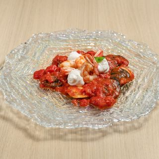 Pasta Rellena De Bacalao Y Gambas