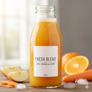 Портокал, ябълка и морков