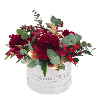 Caja Navideña De Peonias