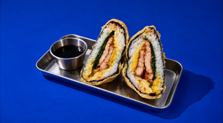 Onigirazu Salmon Teriyaki, Cheddar & Cucumber