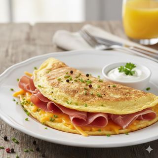 Омлет с шунка и кашкавал