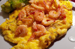 omelette aux crevettes