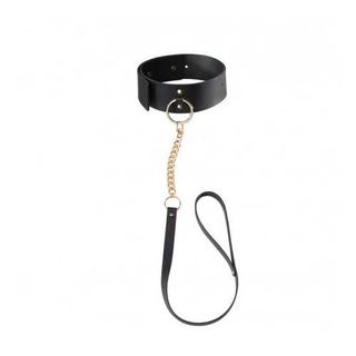 Maze Wide Choker With Leash Black