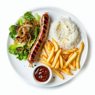 Kiełbasa z grilla z cebulką