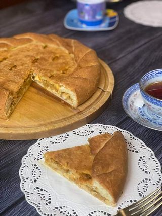 Пирог с капустой и курицей