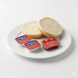 Tostada De Mantequilla Y Mermelada De Fresa