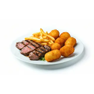 Lomo + Patatas + Croquetas
