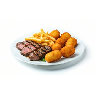 Lomo + Patatas + Croquetas