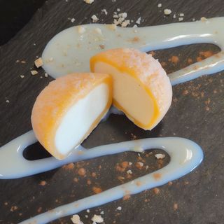 Tarta de queso con mango