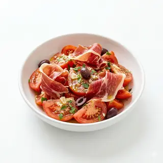 Tomate Aliñado Con Serrano (Ración)