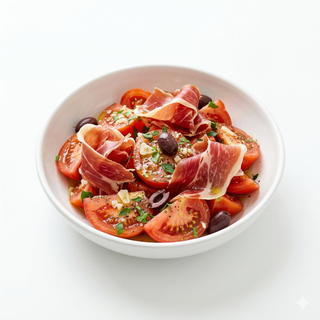 Tomate Aliñado Con Serrano (Ración)
