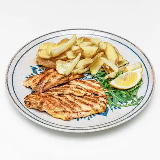 Petto di pollo grigliato con patatine