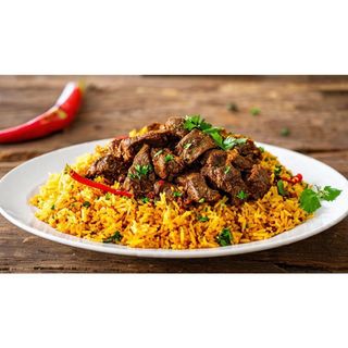 Arosto with Pilau or Spaghetti