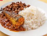 White rice and beans with Titus fish 