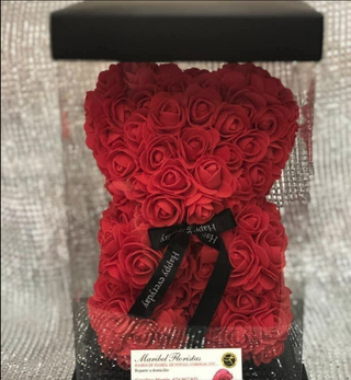 Oso de Flores Rojo
