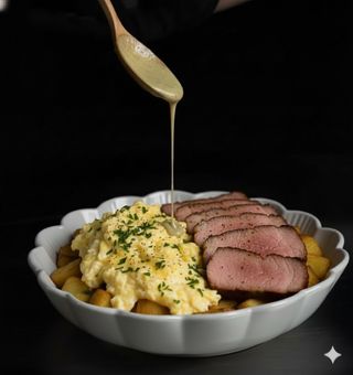 Huevos Revueltos Con Pluma Y Patatas