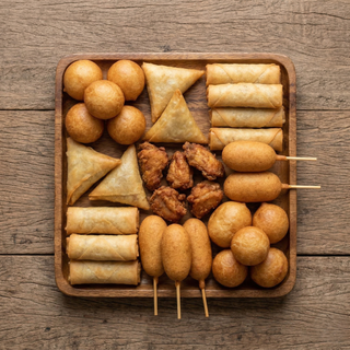 smallchops with chicken and corndog