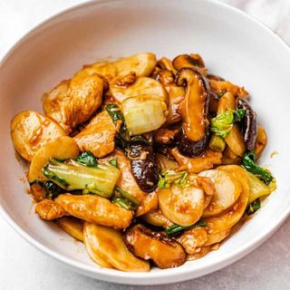 109. Gnocchi di riso con pesce misto