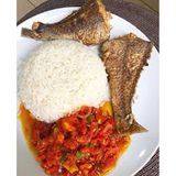 White rice + Croaker fish
