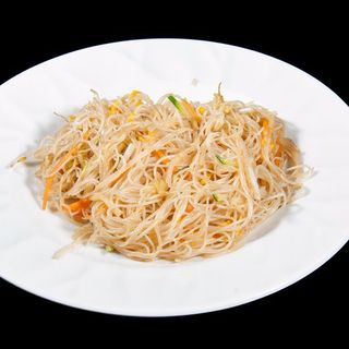 Spaghetti di riso con gamberetti