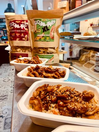 arroz salteado con Sojalitas al teriyaki