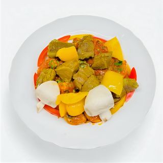 Baranina z pieczarkami