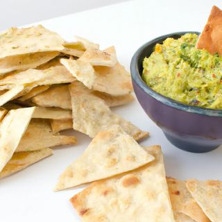 Guacamole and naan chips